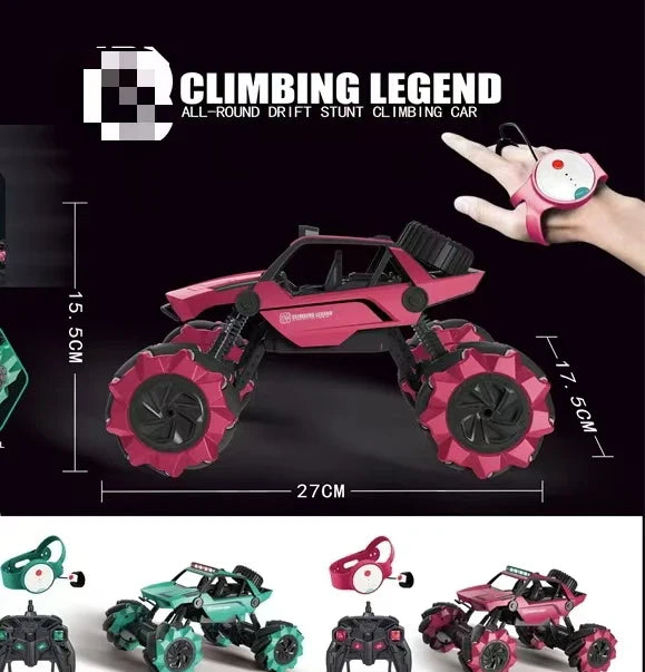 HKM-368147 All Terrain Dual Remote Control Stunt Climbing Car with Lights and Music for Kids