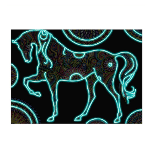 HKM-368147 Luminous Diamond Painting Kit for Adults – Complete DIY Decoration with Colored Diamonds and Printed Design