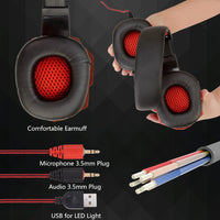 HKM-368211 Wired Gaming Headset with LED Lighting for PC and PS4
