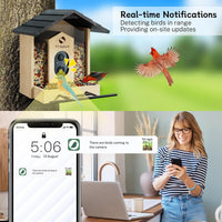 HKM-368339 Smart Bird Feeder with Camera, 1.5L Capacity, AI Bird Recognition, 1080P Resolution, Night Vision, and Multi-Device Sharing