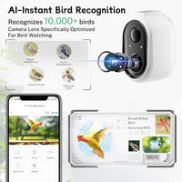 HKM-368339 Smart Bird Feeder with Camera, 1.5L Capacity, AI Bird Recognition, 1080P Resolution, Night Vision, and Multi-Device Sharing