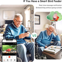 HKM-368339 Smart Bird Feeder with Camera, 1.5L Capacity, AI Bird Recognition, 1080P Resolution, Night Vision, and Multi-Device Sharing