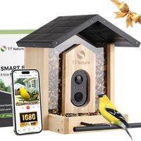 HKM-368339 Smart Bird Feeder with Camera, 1.5L Capacity, AI Bird Recognition, 1080P Resolution, Night Vision, and Multi-Device Sharing