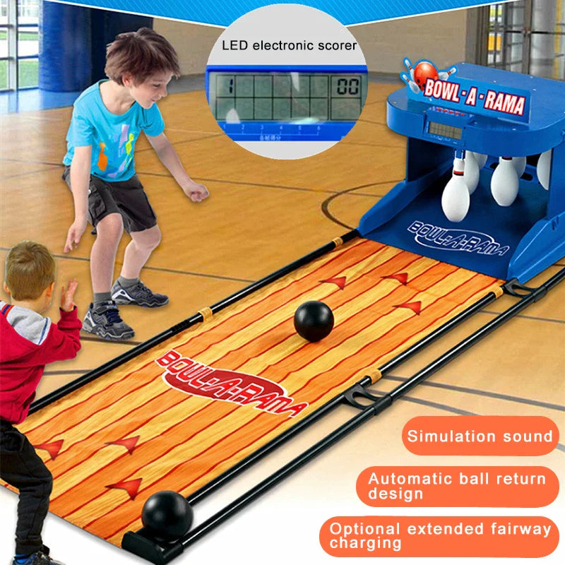 HKM-368403 Electronic Scoring Bowling Toy Set with Autorollback Function for Kids Ages 5+