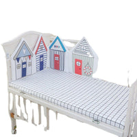 HKM-368467 Cotton Crib Bedding Set with Bed Fence - Four-Piece in Multiple Color Options