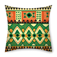 HKM-368531 African Tribal Stripes Ethnic Pattern Cushion Cover – 45cm x 45cm Linen Pillowcase in Vibrant Colors