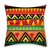 HKM-368531 African Tribal Stripes Ethnic Pattern Cushion Cover – 45cm x 45cm Linen Pillowcase in Vibrant Colors