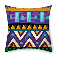 HKM-368531 African Tribal Stripes Ethnic Pattern Cushion Cover – 45cm x 45cm Linen Pillowcase in Vibrant Colors