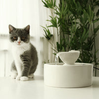 HKM-368659 Ceramic Automatic Circulating Water Bowl Fountain for Cats - 920ML Capacity