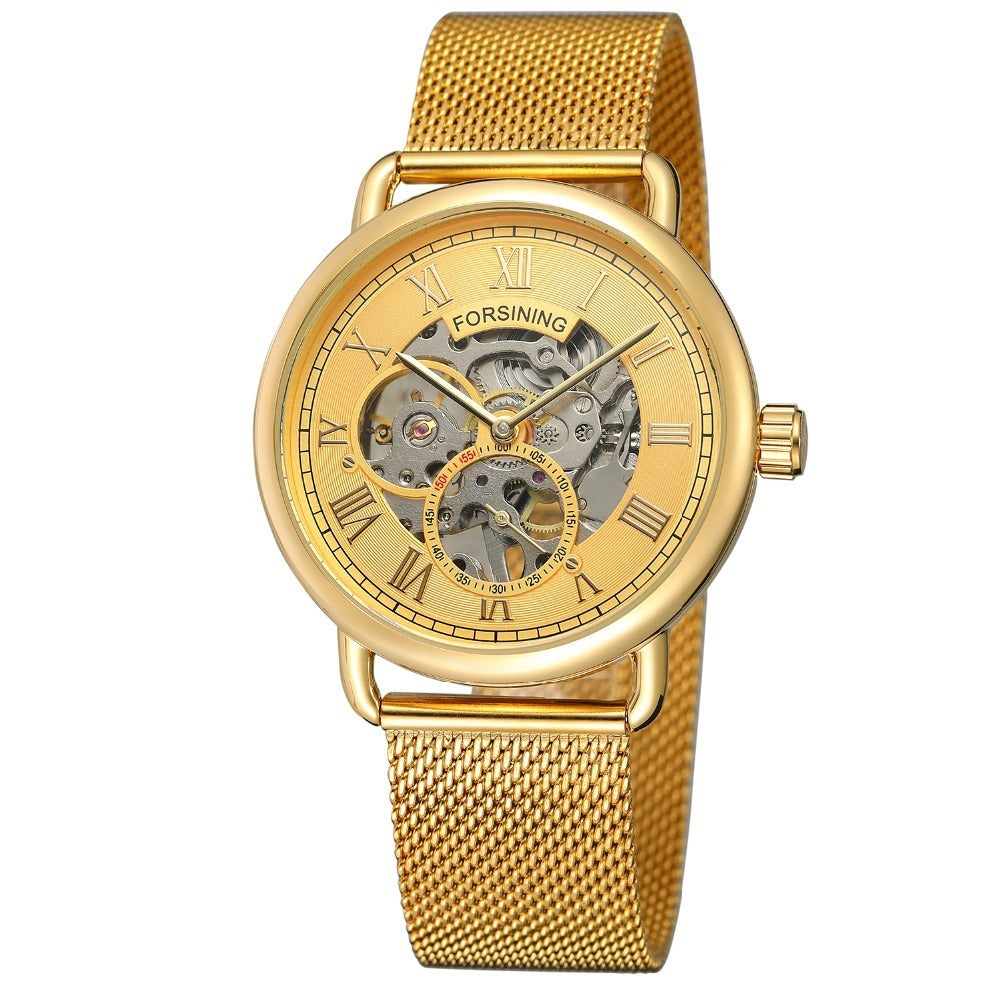 HKM-368659 Men's Fashion Casual Retro Hollow Mesh Waterproof Mechanical Watch