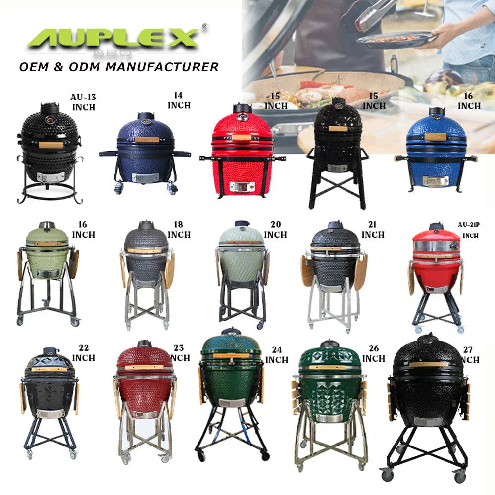 KTX-368659 Portable Kamado Charcoal Grill for Outdoor Barbecuing, Fits 13 to 27 Inch Egg Grills