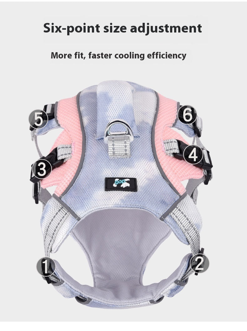 HKM-368659 Reflective Cooling Chest Strap for Pets - Lightweight Polyester in Multiple Colors
