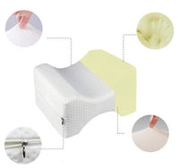 HKM-368851 Memory Foam Knee Pillow for Leg Support and Pressure Relief, Removable Velvet Cover, Ergonomic Design