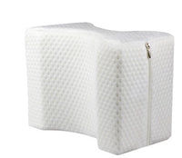 HKM-368851 Memory Foam Knee Pillow for Leg Support and Pressure Relief, Removable Velvet Cover, Ergonomic Design