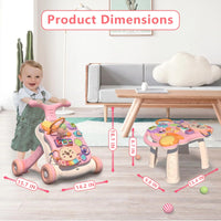 HKM-369107 3-in-1 Multifunctional Baby Walker and Activity Center - Adjustable Infant Stroller with Foldable Design, Suitable for Ages 0-3 Years