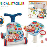 HKM-369107 3-in-1 Multifunctional Baby Walker and Activity Center - Adjustable Infant Stroller with Foldable Design, Suitable for Ages 0-3 Years
