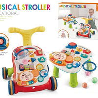 HKM-369107 3-in-1 Multifunctional Baby Walker and Activity Center - Adjustable Infant Stroller with Foldable Design, Suitable for Ages 0-3 Years