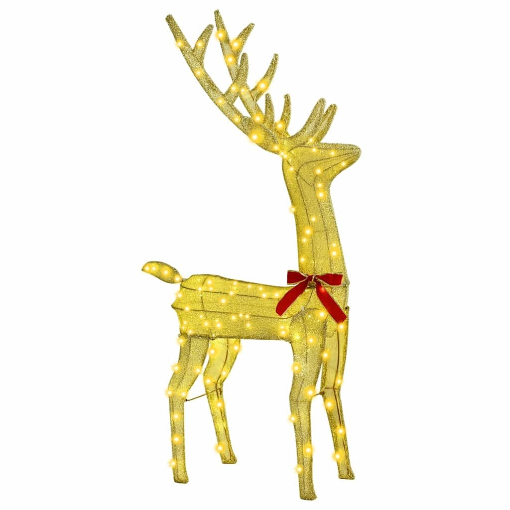 HKM-369107 Modern Warm White Reindeer Family Christmas Decoration Set - 3 Pieces, Elegant Fabric Design for Indoor/Sheltered Outdoor Use
