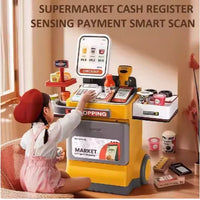 HKM-369299 Children's Supermarket Cash Register Toy Set with Shopping Cart and Vending Machine