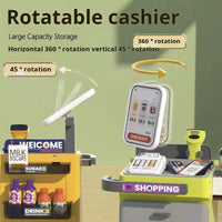 HKM-369299 Children's Supermarket Cash Register Toy Set with Shopping Cart and Vending Machine