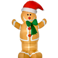 HKM-369427 6ft Inflatable Gingerbread Man Yard Decoration with LED Lights for Outdoor Display