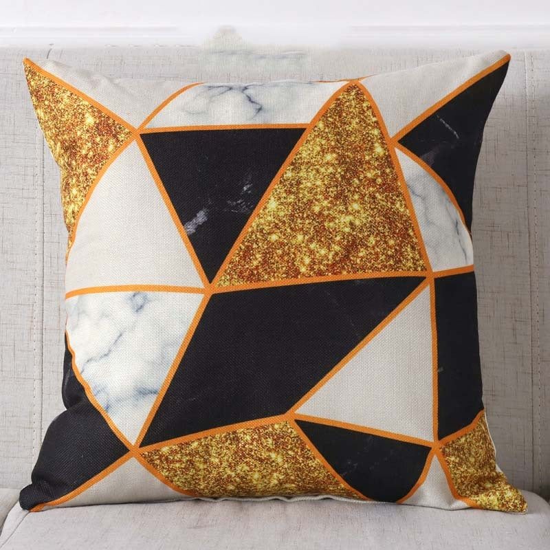 HKM-369427 Geometric Retro Pillowcase in Linen & PP Cotton - 45x45cm, Various Designs