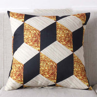 HKM-369427 Geometric Retro Pillowcase in Linen & PP Cotton - 45x45cm, Various Designs