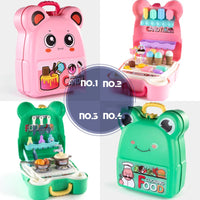 HKM-369555 2 in 1 Candy Backpack Ice Cream Shop Role Play Kitchen Toy Set for Kids Age 3 and Up