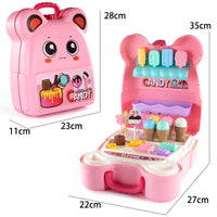 HKM-369555 2 in 1 Candy Backpack Ice Cream Shop Role Play Kitchen Toy Set for Kids Age 3 and Up
