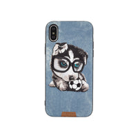 HKM-369555 Embroidered Cat and Dog Phone Case – 360° Protective TPU Cover