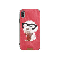 HKM-369555 Embroidered Cat and Dog Phone Case – 360° Protective TPU Cover