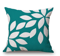 HKM-369619 Nordic Yellow Green Geometric Print Linen Cushion Cover 45x45cm