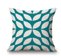 HKM-369619 Nordic Yellow Green Geometric Print Linen Cushion Cover 45x45cm