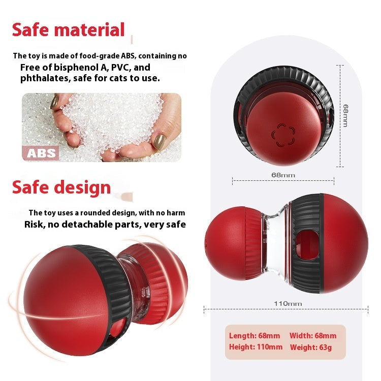 HKM-369747 Rotating Cat Sound Ball Toy - Interactive Food Dispensing Playmate for Cats