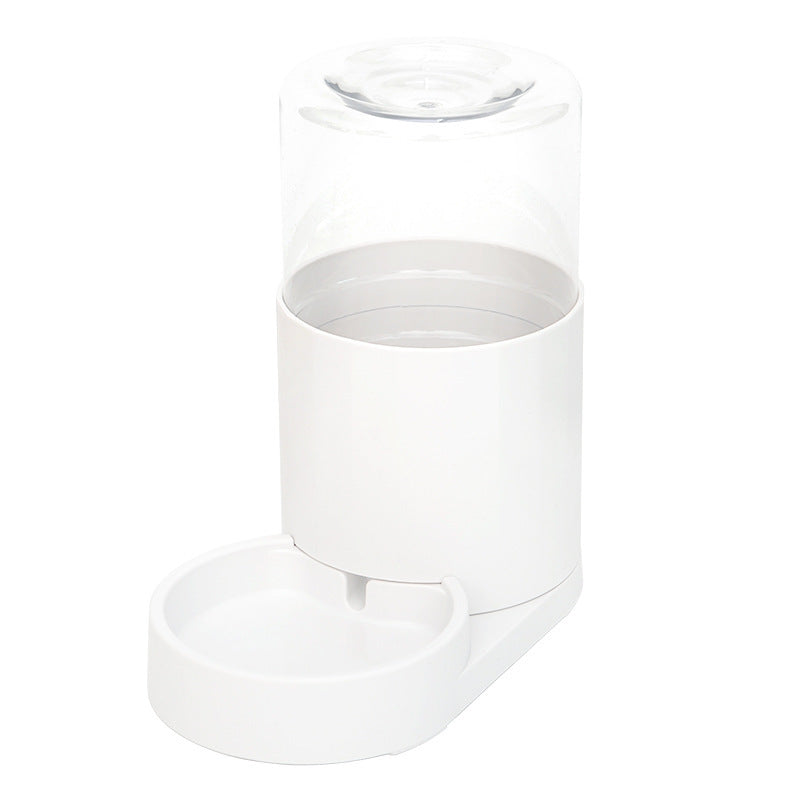 HKM-369811 Automatic Cat Water Fountain and Feeder - 28x16x27cm Pure White Pet Tableware