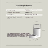HKM-369811 Automatic Cat Water Fountain and Feeder - 28x16x27cm Pure White Pet Tableware