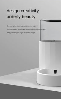 HKM-369811 Automatic Cat Water Fountain and Feeder - 28x16x27cm Pure White Pet Tableware