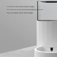 HKM-369811 Automatic Cat Water Fountain and Feeder - 28x16x27cm Pure White Pet Tableware