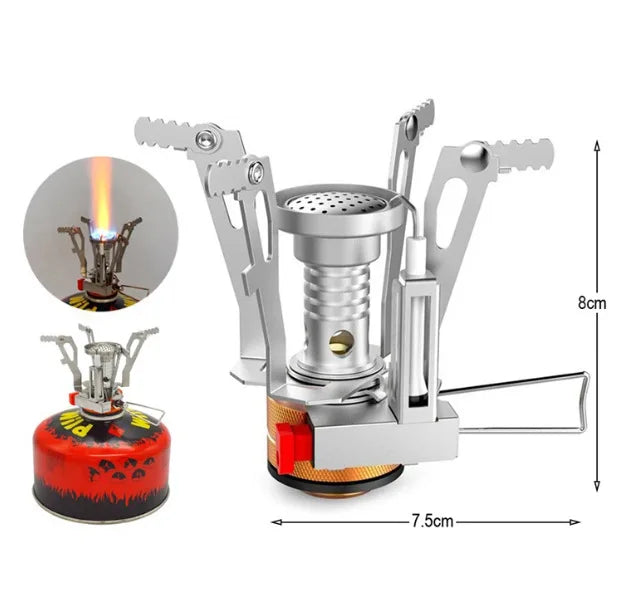 KTX-369811 Compact Portable Gas Stove for Camping and Hiking with Storage Box