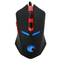 HKM-369811 Ergonomic Wired Gaming Mouse with 2000dpi Optical Sensor and 5 Keys, Compatible with Desktop Computers