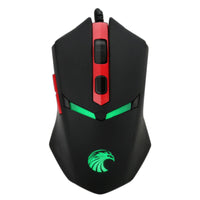 HKM-369811 Ergonomic Wired Gaming Mouse with 2000dpi Optical Sensor and 5 Keys, Compatible with Desktop Computers