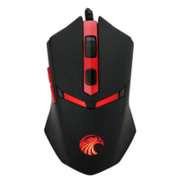 HKM-369811 Ergonomic Wired Gaming Mouse with 2000dpi Optical Sensor and 5 Keys, Compatible with Desktop Computers