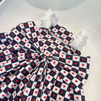 HKM-369875 Black and White Checkerboard Princess Skirt for Pets - Spring and Summer Edition