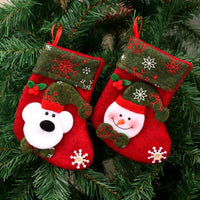HKM-370067 Christmas Stocking Bag for Festive Decoration, Flannel Design, Various Fun Characters