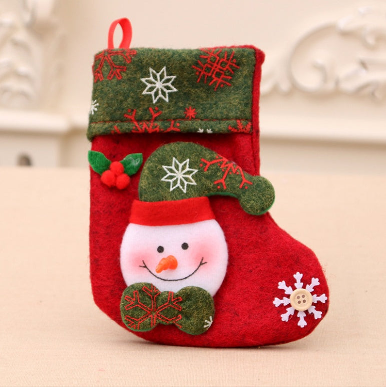 HKM-370067 Christmas Stocking Bag for Festive Decoration, Flannel Design, Various Fun Characters