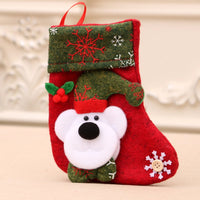 HKM-370067 Christmas Stocking Bag for Festive Decoration, Flannel Design, Various Fun Characters