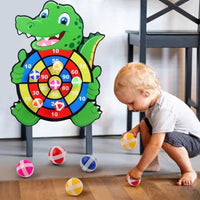 HKM-370131 Dinosaur Sticky Ball Dartboard Toy Set for Outdoor Fun and Learning