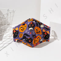 HKM-370131 Halloween-Themed Cotton Mask, Soft Cotton Cloth, Ideal for Festive Apparel, Size 24x15.5cm