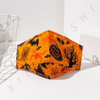 HKM-370131 Halloween-Themed Cotton Mask, Soft Cotton Cloth, Ideal for Festive Apparel, Size 24x15.5cm