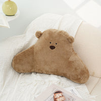HKM-370259 Cute Cartoon Bear Pillow in White, Light Brown, and Khaki - Plush Large Size Cushion